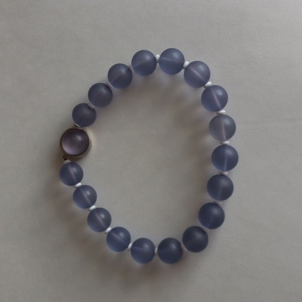 Pale blue lucite choker